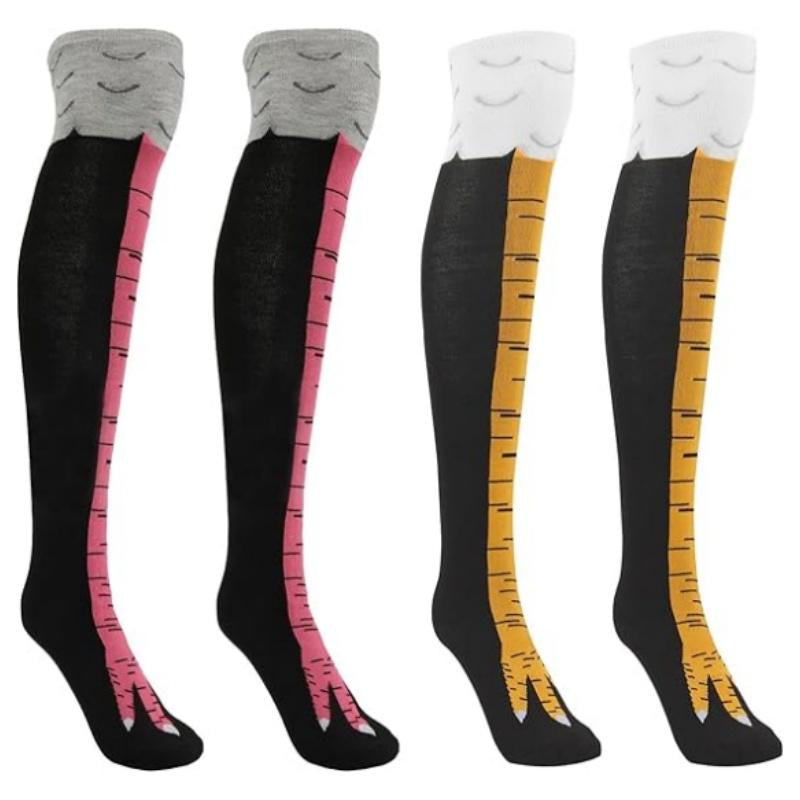 3 Pairs Chicken Leg Socks, 12 Inch Novelty Funny Crazy Women Socks, Calf Socks, Chicken Feet Costume, Funny Chicken Legs Socks