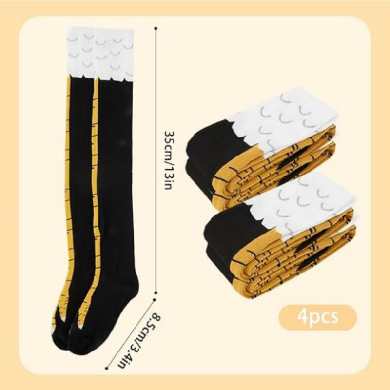 3 Pairs Chicken Leg Socks, 12 Inch Novelty Funny Crazy Women Socks, Calf Socks, Chicken Feet Costume, Funny Chicken Legs Socks