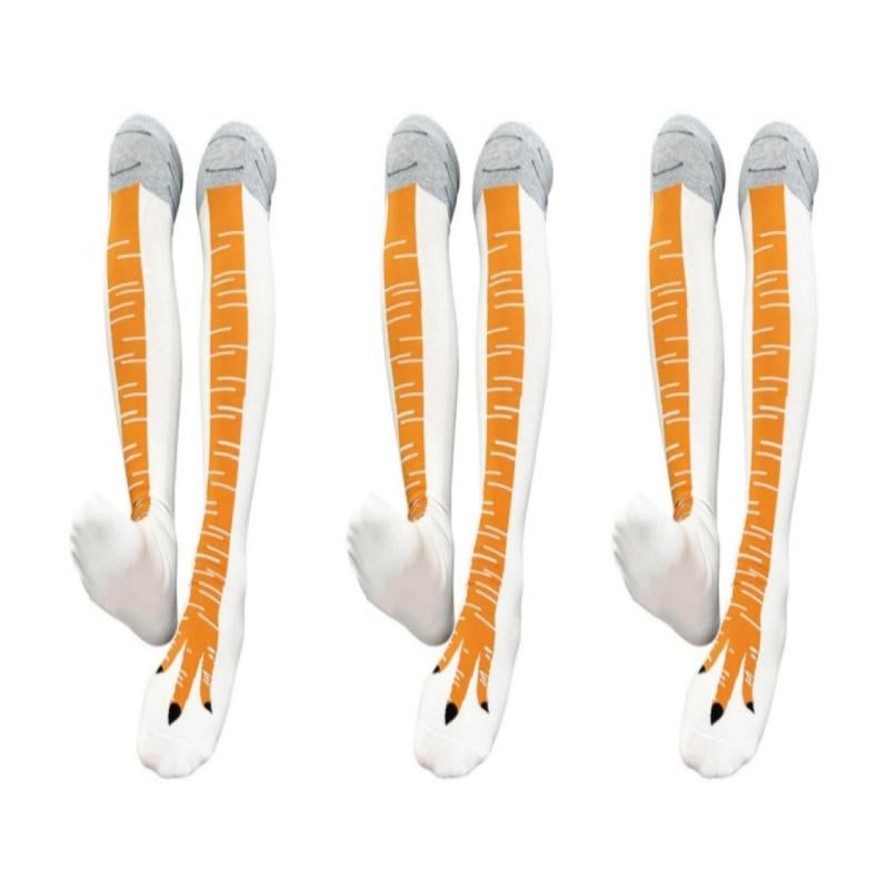 3 Pairs Chicken Leg Socks, 12 Inch Novelty Funny Crazy Women Socks, Calf Socks, Chicken Feet Costume, Funny Chicken Legs Socks