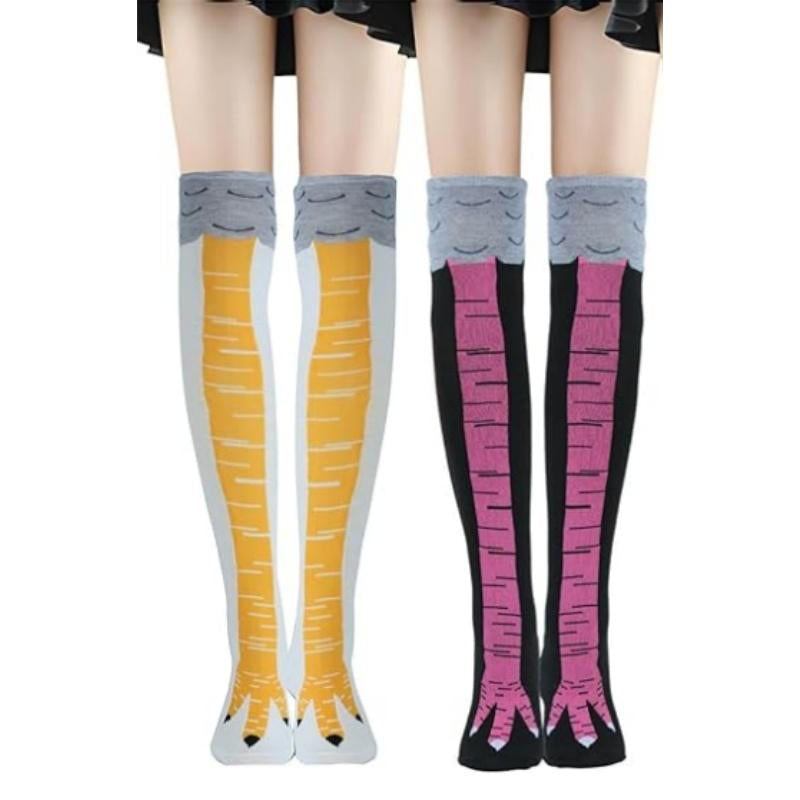 3 Pairs Chicken Leg Socks, 12 Inch Novelty Funny Crazy Women Socks, Calf Socks, Chicken Feet Costume, Funny Chicken Legs Socks