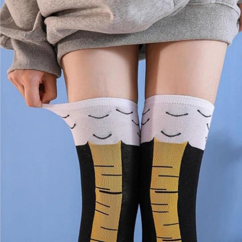 3 Pairs Chicken Leg Socks, 12 Inch Novelty Funny Crazy Women Socks, Calf Socks, Chicken Feet Costume, Funny Chicken Legs Socks
