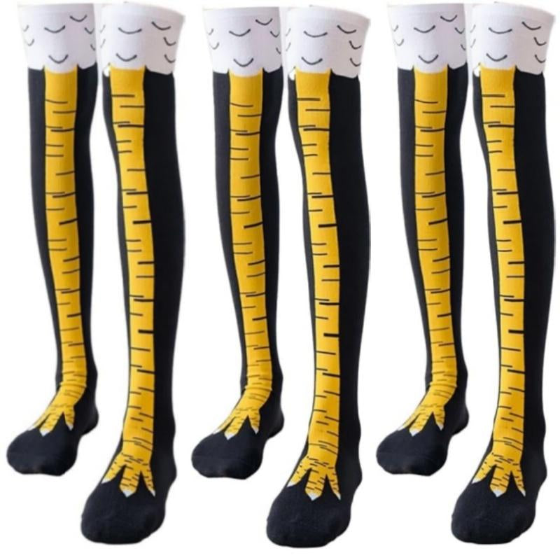 3 Pairs Chicken Leg Socks, 12 Inch Novelty Funny Crazy Women Socks, Calf Socks, Chicken Feet Costume, Funny Chicken Legs Socks
