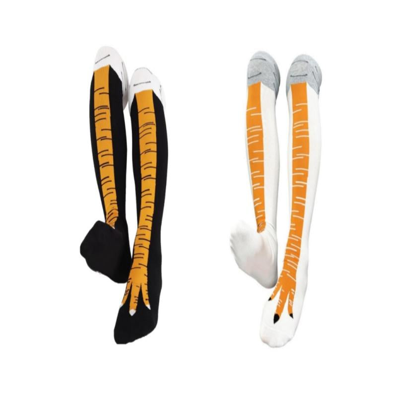 3 Pairs Chicken Leg Socks, 12 Inch Novelty Funny Crazy Women Socks, Calf Socks, Chicken Feet Costume, Funny Chicken Legs Socks